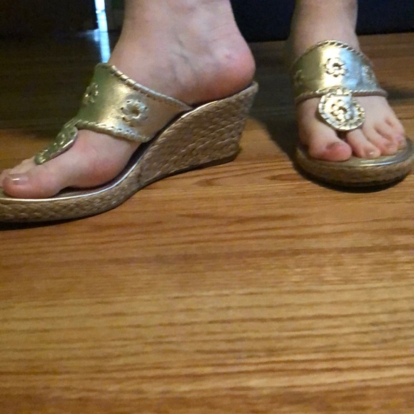 Jack Rogers Platinum Marbella Mid-wedge Sz 8.5 - Picture 7 of 7